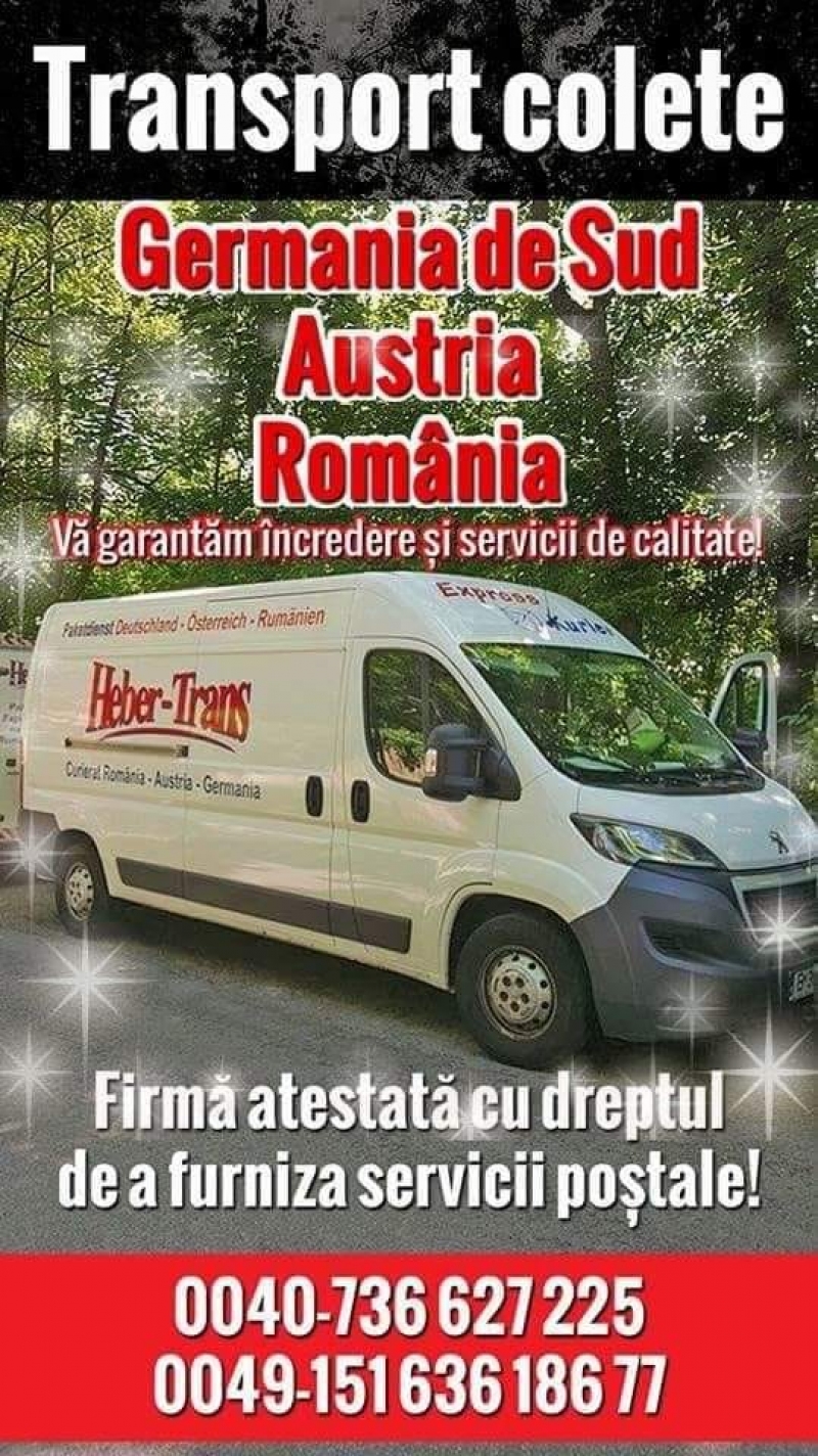 anunturi gratuite Transport colete, pachete Germania-Austria-Romania de la adresa la adresa